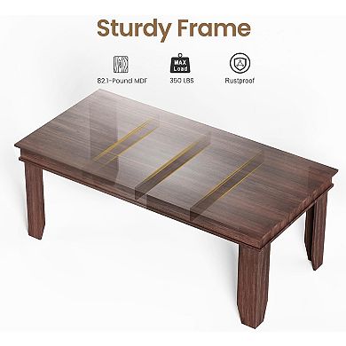 Farmhouse Dining Table for 6-8 People, 71in Long Kitchen Tables w/Wooden Sturdy Frame,Non-extendable