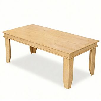 Farmhouse Dining Table for 6-8 People, 71 in Long Kitchen Tables w/Wooden Sturdy Frame,Non-extendable