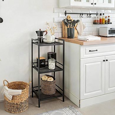 3 Tier Bathroom Shelf Freestanding, Ladder Shelf for Storage, Space-Saving Bathroom Storage Shelves