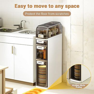 Slim Bathroom Storage Cabinet 4 Tier