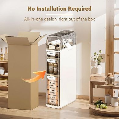 Slim Bathroom Storage Cabinet 4 Tier