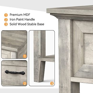 Farmhouse Nightstand with Drawer