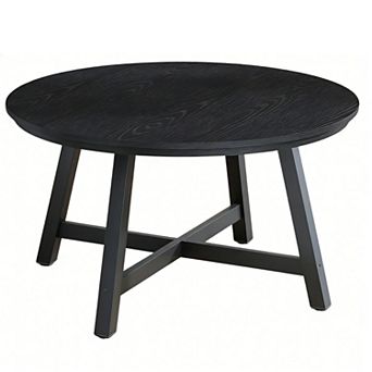 Round Coffee Table 36" Center Table,Large Coffee Table Industrial Accent Tables w/Adjustable Feet