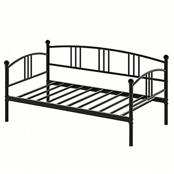 Twin Daybed, Metal Sofa Bed Frame with Steel Slat Support for Living Room, Bedroom and Guest Room