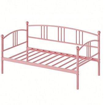 Twin Daybed, Metal Sofa Bed Frame with Steel Slat Support for Living Room, Bedroom and Guest Room