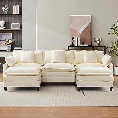 3-Seater 1-Footstool Cloud Combination Sofa