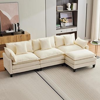 3-Seater 1-Footstool Cloud Combination Sofa
