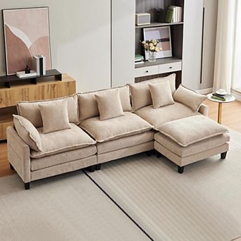 3-Seater 1-Footstool Cloud Combination Sofa