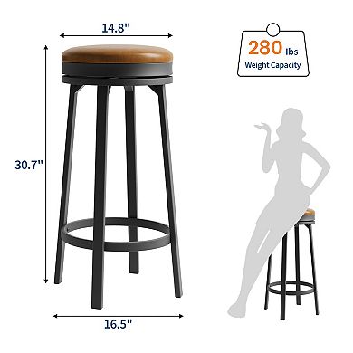 30" Swivel Bar Stools Set of 2 with Footrest