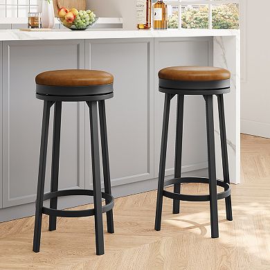 30" Swivel Bar Stools Set of 2 with Footrest