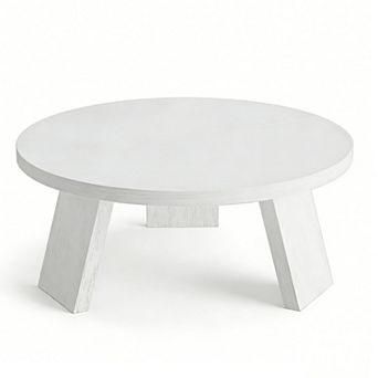 33.5" Round Coffee Table, Modern Circle Center Table with Inclined Legs, Accent Cocktail Tables