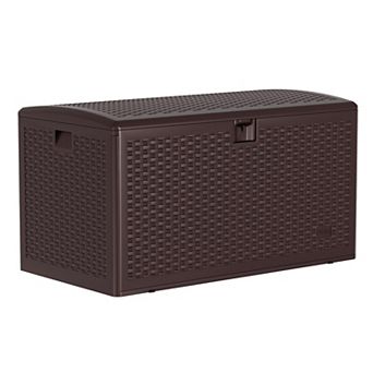 99 Gallon Waterproof Large Deck Box Indoor Outdoor, Lockable Storage Container for Patio