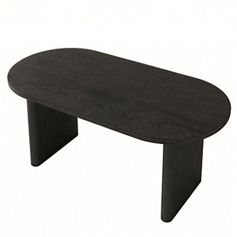 70.8 in Large Farmhouse Oval Dining Table for 6-8, Long Large Kitchen Table w/Sturdy Wooden Base