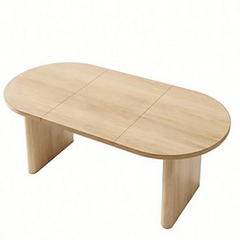 70.8 in Large Farmhouse Oval Dining Table for 6-8, Long Large Kitchen Table w/Sturdy Wooden Base