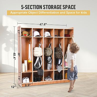 5-Section School Coat Locker