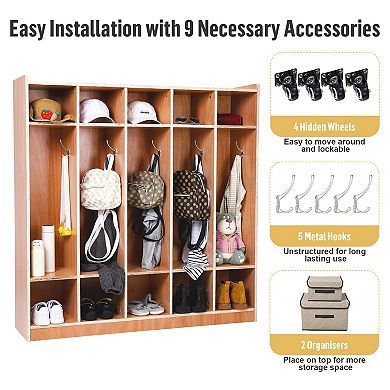 5-Section School Coat Locker