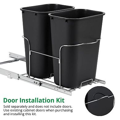 Dual 25QT Pull-Out Kitchen Trash Can