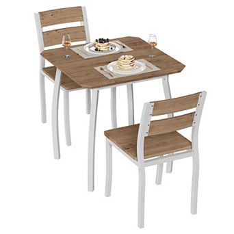 2-Person Retro Black Square Dining Set