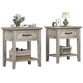 Farmhouse Nightstand Set Of 2