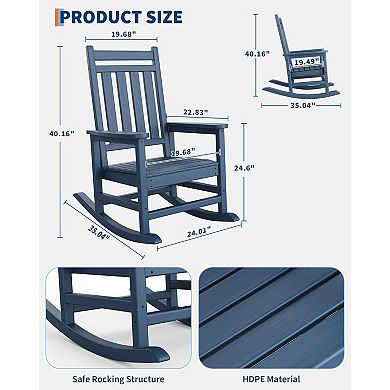 3-Piece HDPE Rocking Chair Set