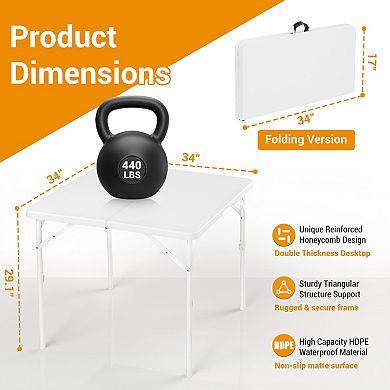 34 Inch Fold-in-Half Card Table