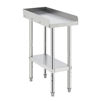 12"x24"x30" Stainless Steel Grill Stand Table Without Casters - Removable Baffle