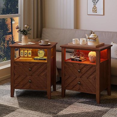2 PCS LED Night Stand
