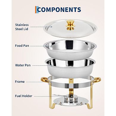 4 Pack Chafing Dishes for 5L Round Buffet