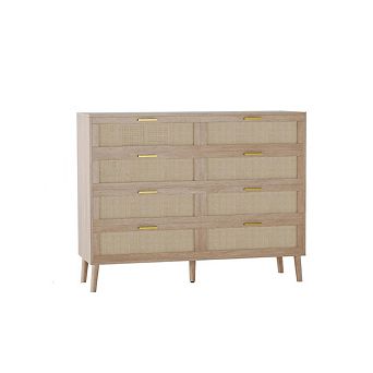 6 Drawer Rattan Dresser, Rattan Chest of Dressers,Bedroom,Entryway