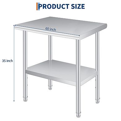 30x60 Inch Stainless Steel Prep Table