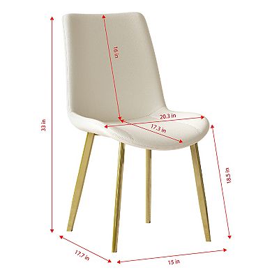 GOODSILO Modern Dining Chairs Set of 4 with PU Leather Upholstery and Metal Frame