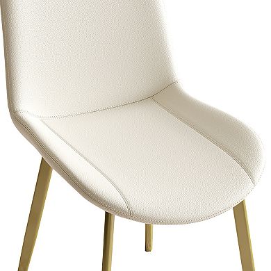 GOODSILO Modern Dining Chairs Set of 4 with PU Leather Upholstery and Metal Frame