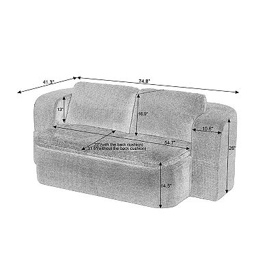 GOODSILO Convertible Sleeper Sofa Modern Folding Futon Floor Foam Compression Sofa Bed Couch