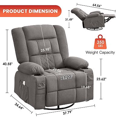 3D Kneading Rocker Recliner with Heating