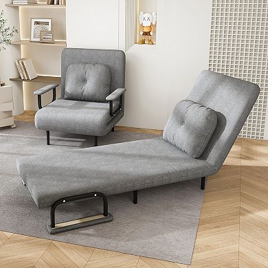 GOODSILO Convertible Folding Sofa Bed with Adjustable Backrest and Storage Compartments