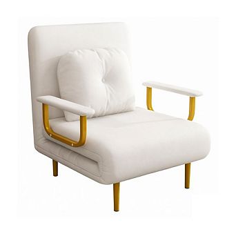 GOODSILO Convertible Folding Sofa Bed with Adjustable Backrest and Storage Compartments