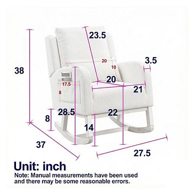 GOODSILO Modern High Back Accent Armchair with Lumbar Pillow and Side Pockets