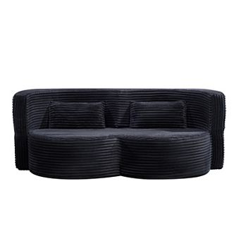 GOODSILO Convertible Floor Sofa Bed with Foam Filling and Velvet Fabric