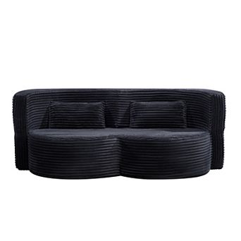 GOODSILO Convertible Floor Sofa Bed with Foam Filling and Velvet Fabric