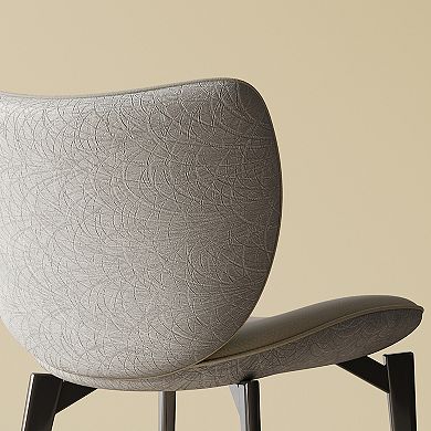 GOODSILO Modern Dining Chairs Set of Two with PU Leather and Metal Frame