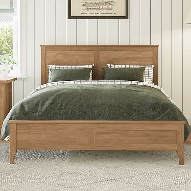 GOODSILO Modern Full Size Platform Bed with Sturdy Wooden Slats and Headboard