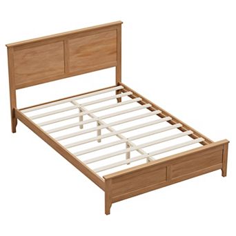 GOODSILO Modern Full Size Platform Bed with Sturdy Wooden Slats and Headboard