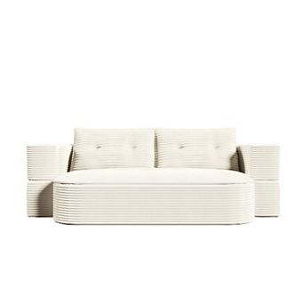 GOODSILO Modern Convertible Two-in-One Sleeper Sofa with Plush Corduroy Upholstery