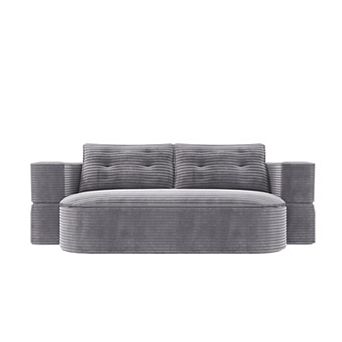 GOODSILO Modern Convertible Two-in-One Sleeper Sofa with Plush Corduroy Upholstery