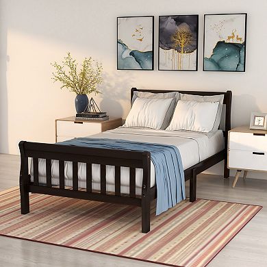 GOODSILO Twin Size Wood Platform Bed Frame with Headboard and Footboard