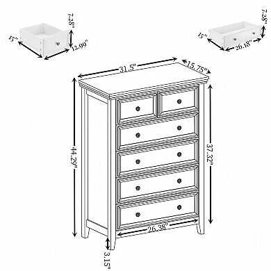 Freestanding Storage Cabinet with 6 Drawers