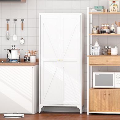 GOODSILO Adjustable Height Metal Storage Cabinet with 2 Doors & Custom Shelving