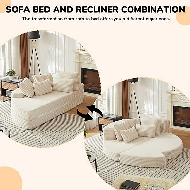 GOODSILO Semi-Circular Modular Lounge Sofa Bed with Recliner Functionality