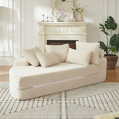 GOODSILO Semi-Circular Modular Lounge Sofa Bed with Recliner Functionality