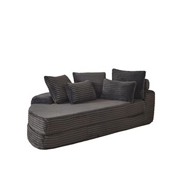 GOODSILO Semi-Circular Modular Lounge Sofa Bed with Recliner Functionality